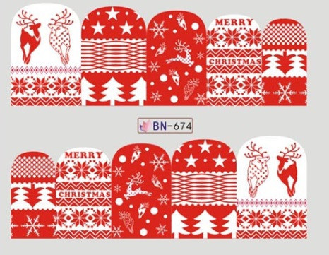 Новогодние наклейки на ногти BN-674 Киев - изображение 1