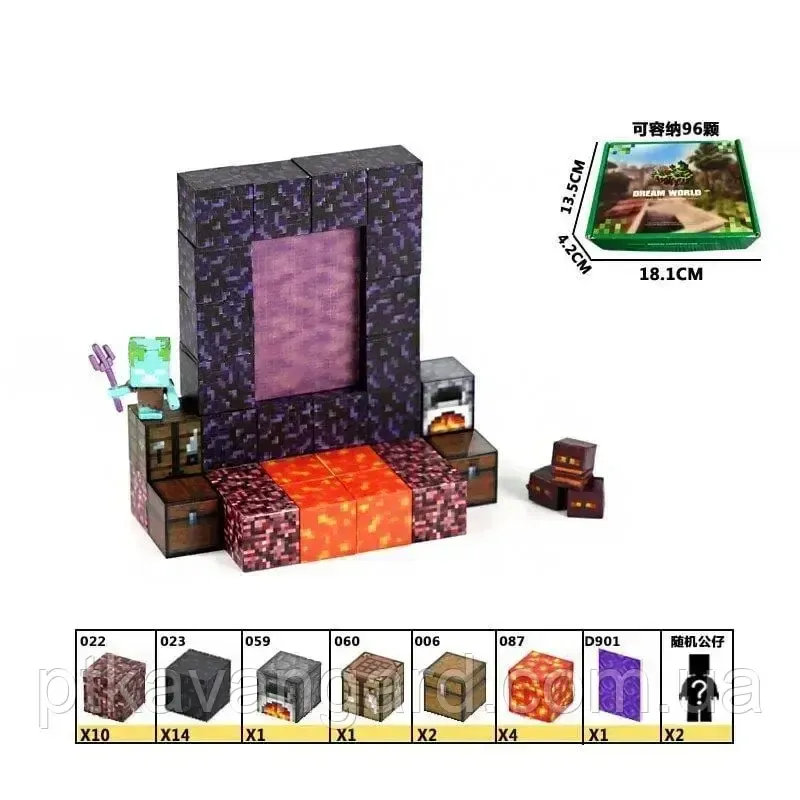 Конструктор магнітний майнкрафт портал у нижній світ 33 магнітних блока Dream World LZCK 045 Хмельницький - фото 6
