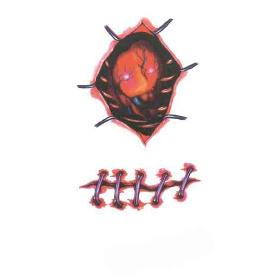 Тату наклейки для Хелловіну 10 на 6 см червоний Київ