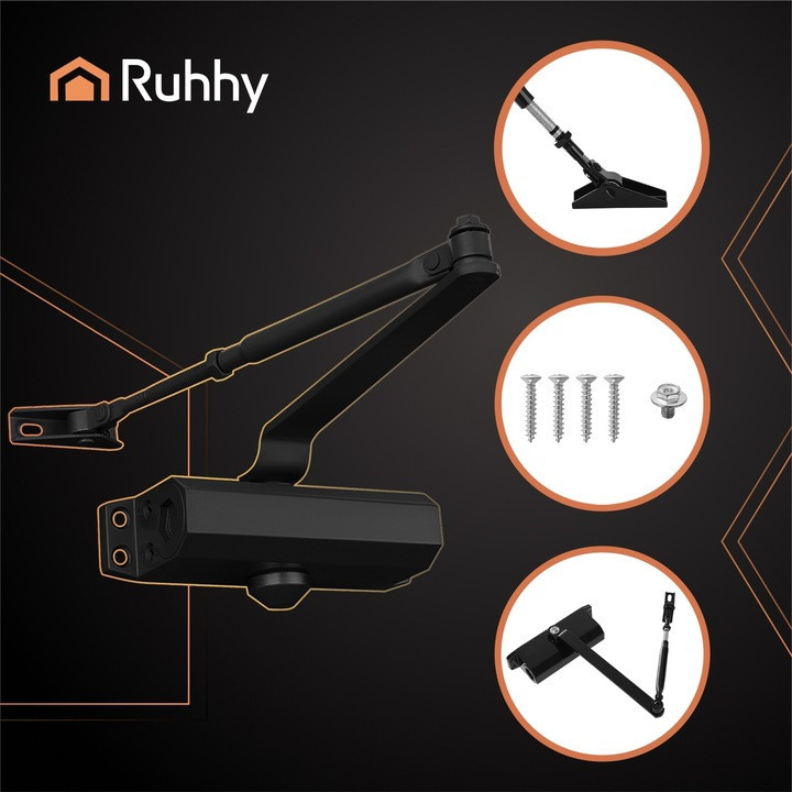 Доводчик дверей з важелем для дверей 40-60 кг Ruhhy (26782) Нововолинськ - фото 2