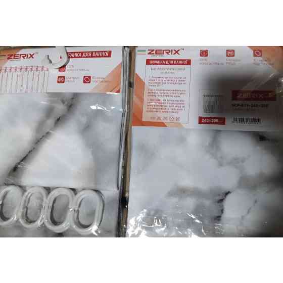 Шторка-фиранка для ванной Zerix SCP-019-240x200 из PEVA (полиэтиленвинилацетата) длинная широкая (Узор 