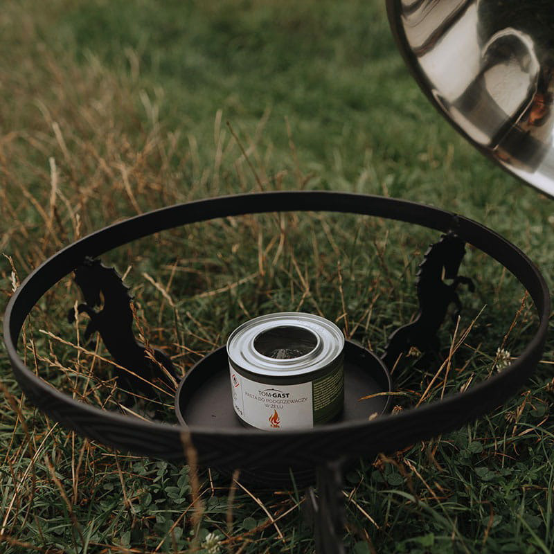 Садж для підігріву і подачі шашлику d 36 см великий, з кришкою і соусницею + баночка з гелем для підігріву Київ - фото 5