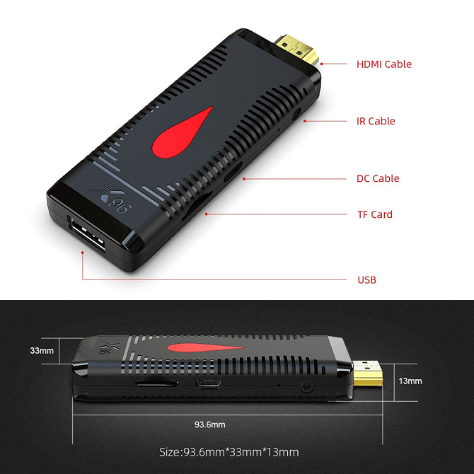 Смарт TV приставка Mini TV Stick X96 s400 Луцк - изображение 1