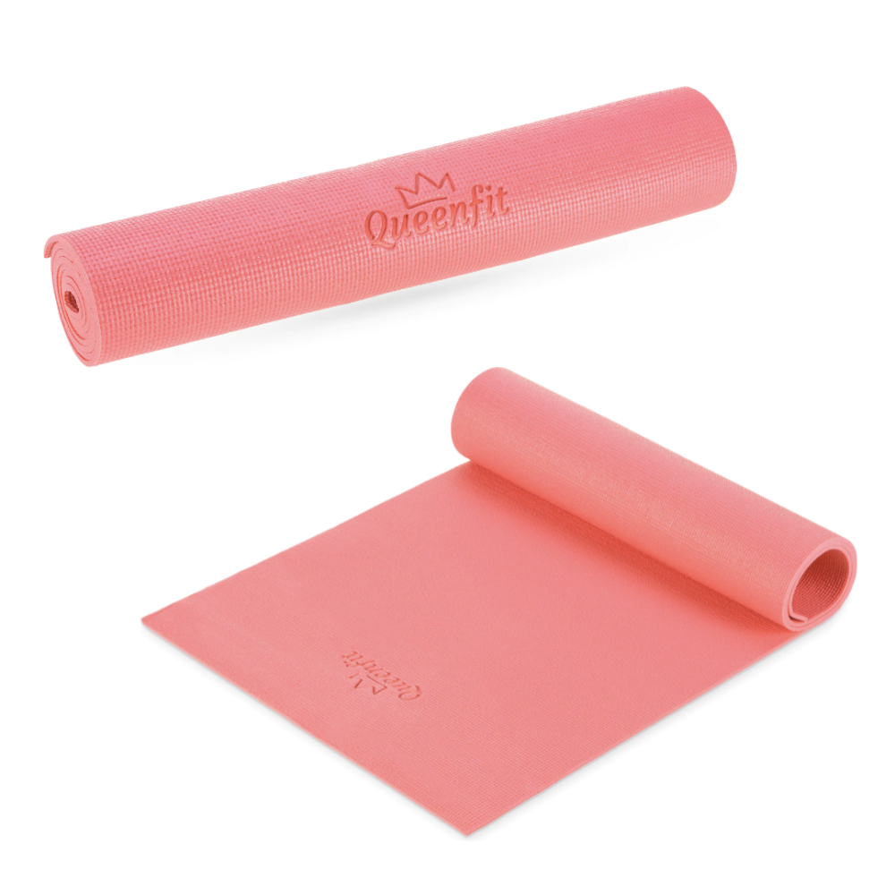 Килимок (мат) для фітнесу та йоги Queenfit 0,5см темно-рожевий Київ - фото 6