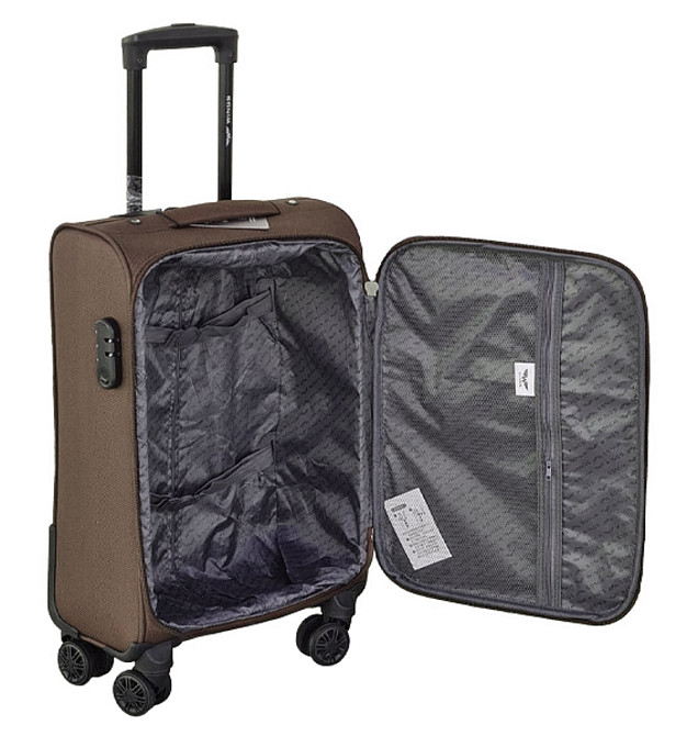 Чемодан тканевый WINGS 6018 малый 55 см коричневый 4 колеса Киев - изображение 5