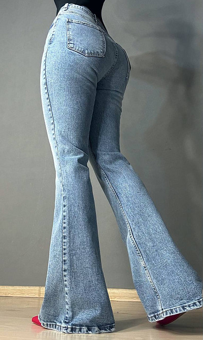 Джинси жіночі Sherocco 7044 - 7049 FLARE кльош від коліна стрейчеві блакитні, блакитний, 30, 30, 83 см, 111 см Київ - фото 10