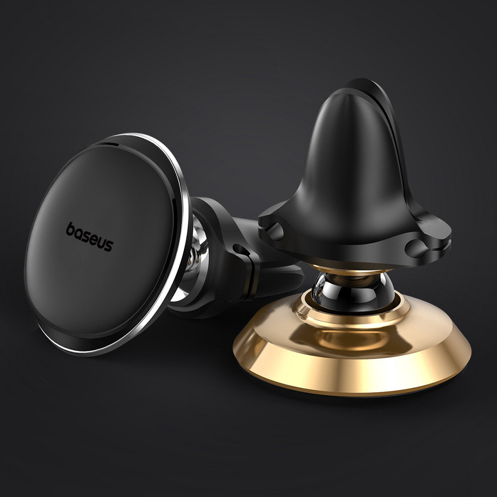 Автотримач для телефона Baseus Magnetic Air Vent Car Mount Holder with cable clip Black Ковель - изображение 9