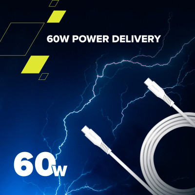 Дата кабель USB-C to USB-C 2.0m CC60SC 60W White Canyon (CNS-CC60SC20W) Винница - изображение 3