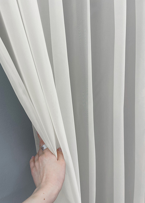 Тюль VR-Textil н105 Шифон однотонний Молочний 400х200 см (41-107) Київ - фото 4