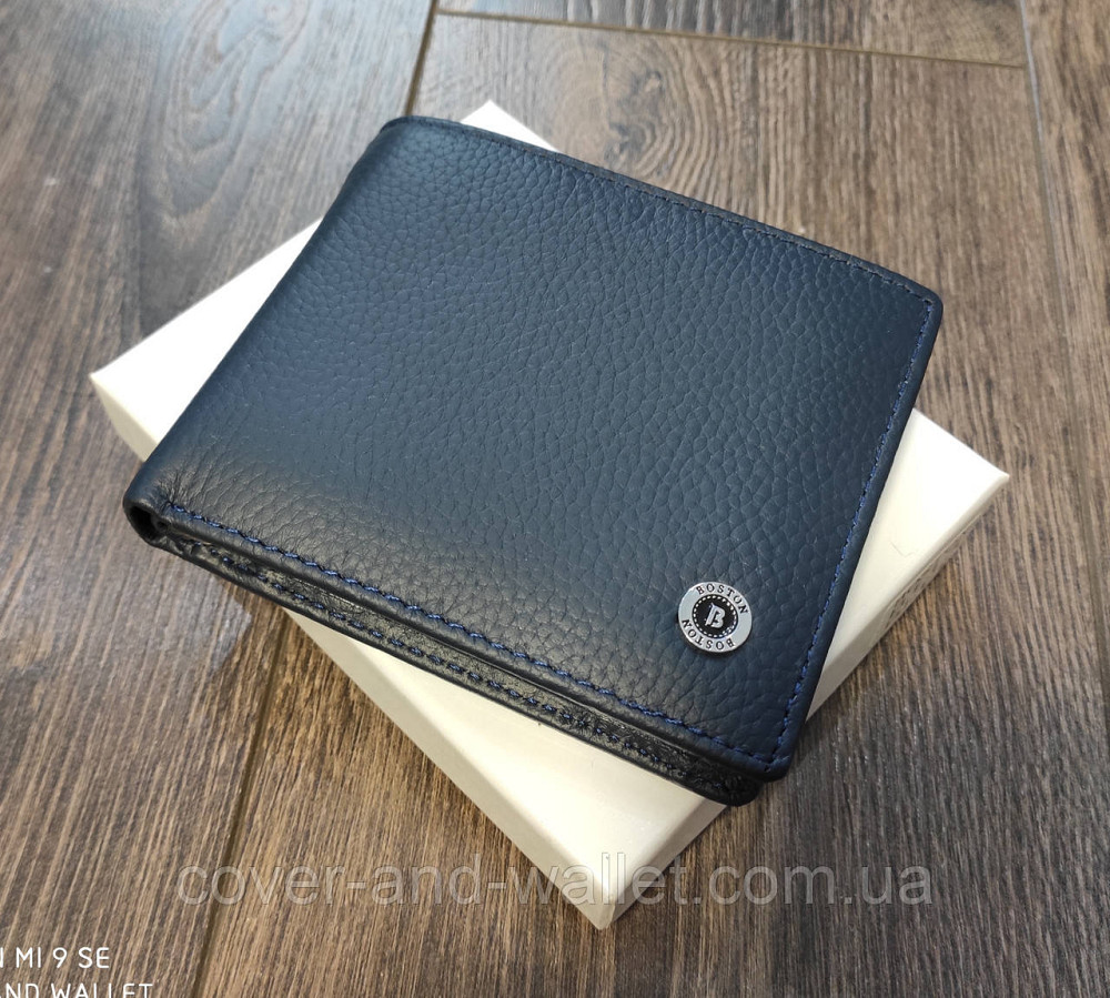 Модний чоловічий шкіряний гаманець із затиском для купюр Boston Київ - фото 1