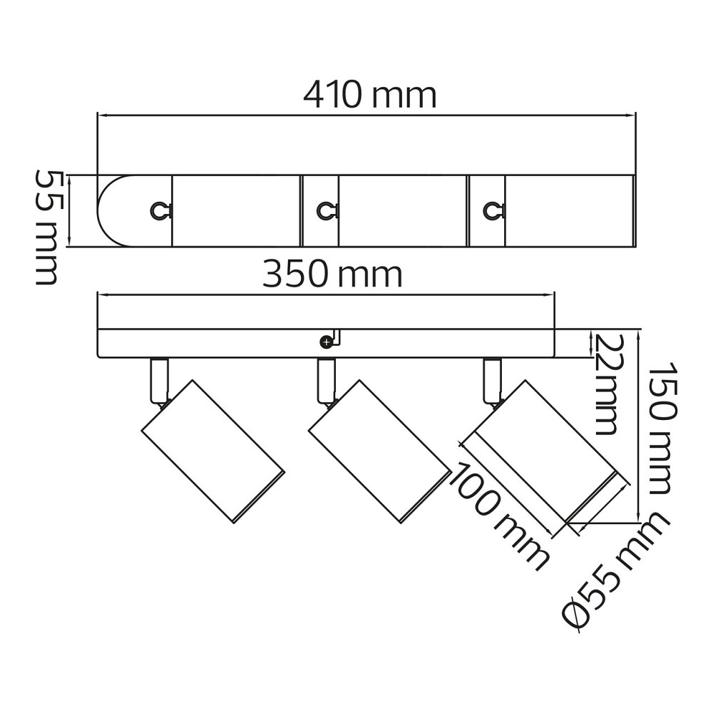 Світильник накладний поворотний 3-GU10 JOKER-3 чорний Київ - фото 2