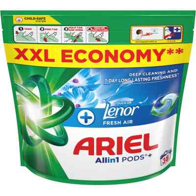 Капсулы для стирки Ariel Pods+ All-in-1 Touch of Lenor Прикосновение свежего воздуха Lenor 38 шт. (8700216764599) Винница