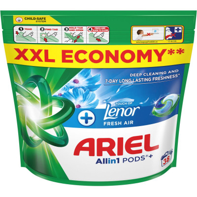 Капсулы для стирки Ariel Pods+ All-in-1 Touch of Lenor Прикосновение свежего воздуха Lenor 38 шт. (8700216764599) Винница - изображение 2