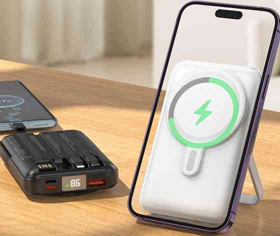 Повербанк Hoco J135 10000mAh MagSafe 15W підставка кабелі. Харків