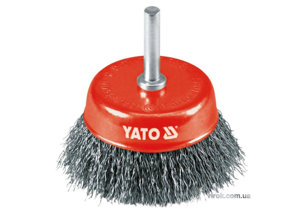 Щітка - крацовка YATO Чашка Ø=75 мм . сталь. шпиндель 6 мм. 4500 об/хв[12/96] Одесса - изображение 1