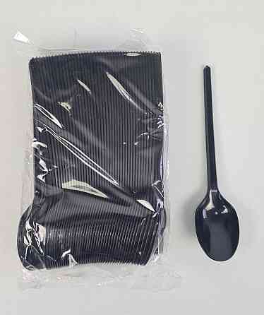 Ложка столова одноразова пластикова 2,2 гр Чорна (100 шт.) (100 шт.) Харків