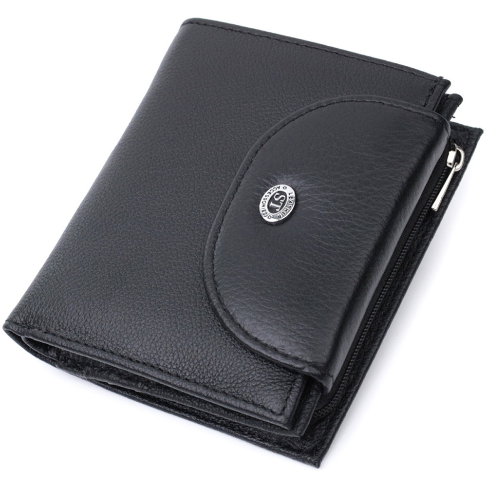 Жіночий шкіряний гаманець з монетницею, чорний (ST Leather) Київ - фото 19