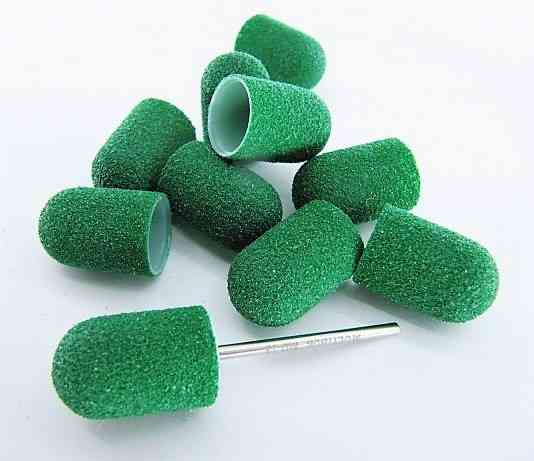 Набір Ковпачки педикюрні на пластиковій основі 80 грит зелені 10 шт плюс основа тримач. Киев