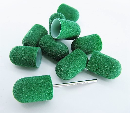 Набір Ковпачки педикюрні на пластиковій основі 80 грит зелені 10 шт плюс основа тримач. Киев - изображение 2