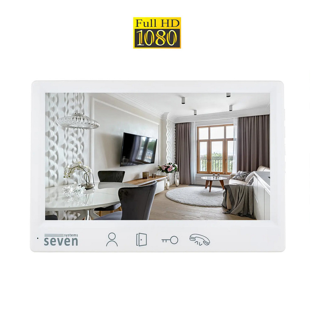 Відеодомофон 7 дюймів SEVEN DP–7571 FHD white Київ - фото 1