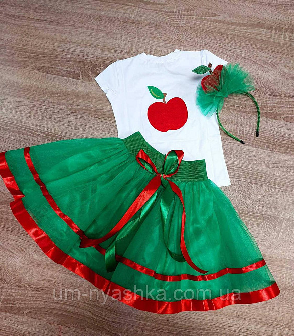 Костюм Яблочка Красная пышная юбочка + пришивное яблоко + обруч Кривой Рог - изображение 4