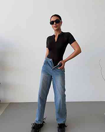 Жіночий базовий боді на блискавці мікродайвінг Чорний, 42/44 Одеса