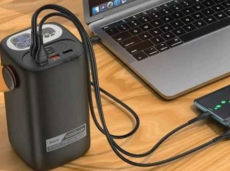 Павербанк Hoco DB160 60000mAh 100W с быстрой зарядкой и 2 фонариками. Киев - изображение 2