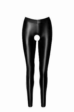 Легінси Noir Handmade F304 Taboo, M, black, під латекс, відкриті сідниці та промежина Sex Aura Київ