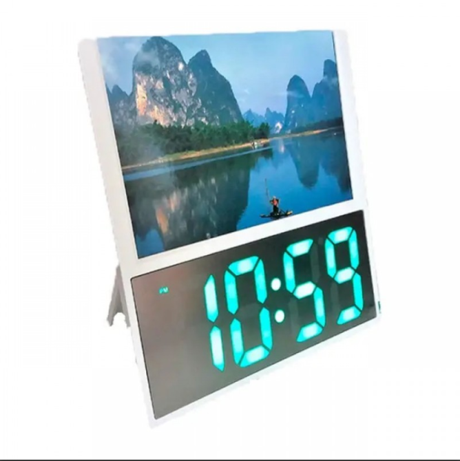 Электронные часы DS-6608 с фоторамкой и будильником – настольные часы 2 в 1 с LED-дисплеем Одесса - изображение 6