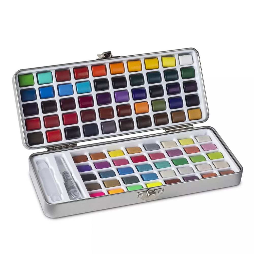 Набір акварельних фарб для малювання Professional Paint Set 90 кольорів в наборі акварельний папір і пензлики Кам'янець-Подільський - фото 2