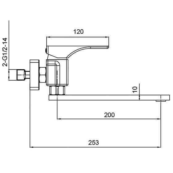 Настінний кухонний змішувач Koer KB-73010-05 чорний (KR3491) Харків