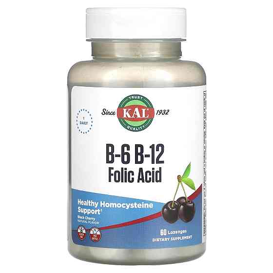 Витамины B-6 B-12 фолиевая кислота (B-6 B-12 Folic Acid) 50 мг/400 мкг/400 мкг 60 леденцов со вкусом ягод Киев