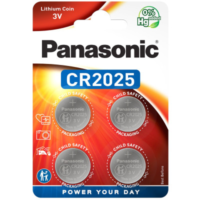 Батарейка Panasonic CR 2025 Lithium * 4 (CR-2025EL/4B) Винница - изображение 1