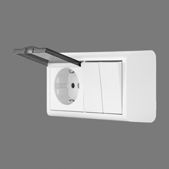 Вимикач накладний 2-кл.+розетка з заземленням з кришкою Харків - фото 3