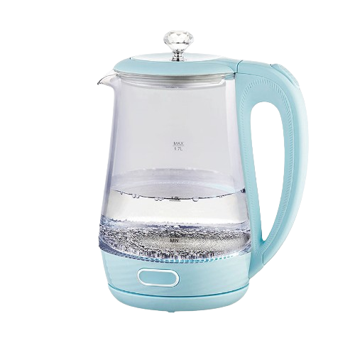 Електрочайник 1,7л 1850-2200W скло (диск) блакитний MR-052-BLUE Maestro Житомир
