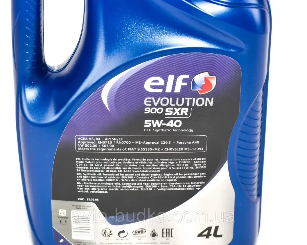 Олива моторне ELF EVOLUTION 900 SXR 4L ACEA A3 / B4 SL / CF Renault RN0700 / RN0710 Київ - фото 4