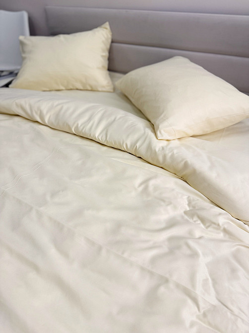 Ecotton Комплект постільної білизни Ecotton Євро 210х220 см однотонний кремовий Cream Yellow Коломия - фото 4