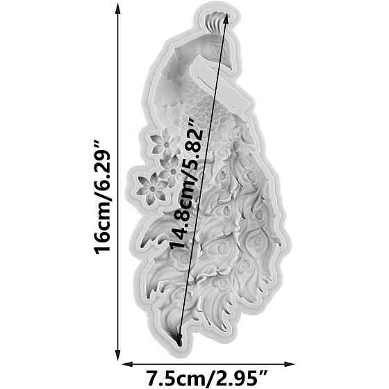 Молд силиконовый Павлин 160 на 75 мм серый Киев