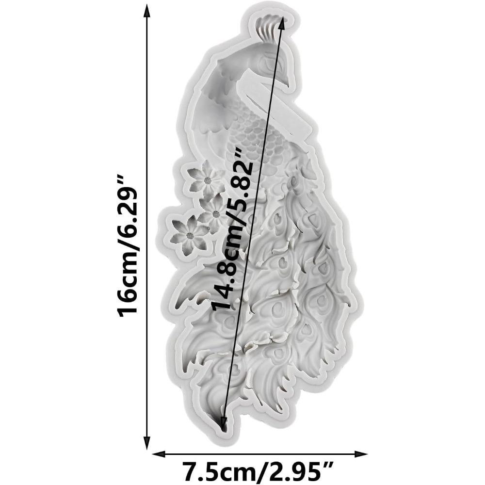 Молд силиконовый Павлин 160 на 75 мм серый Киев - изображение 2