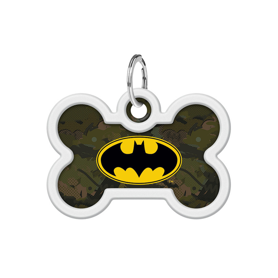 Адресник для собак і котів металевий WAUDOG Smart ID з QR-паспортом, малюнок "Бетмен зелений", кістка, Д 40 Вінниця - фото 2