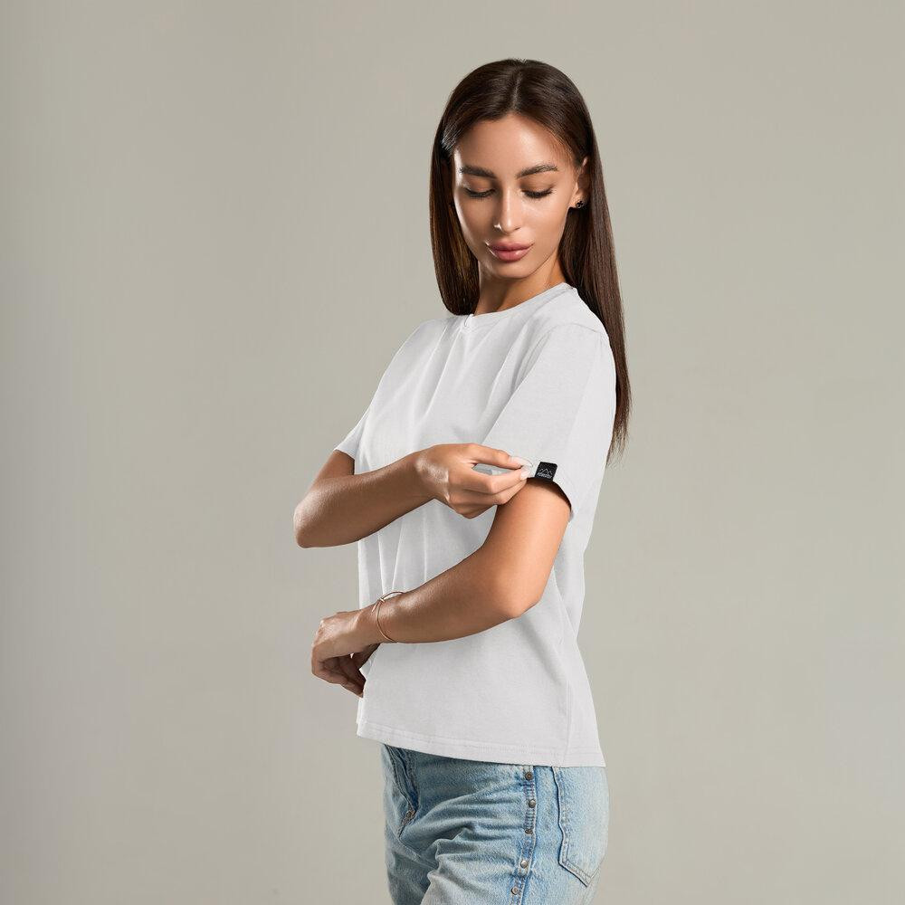 Белая базовая женская футболка Pobedov Freedom. Хлопковая женская футболка белая Киев - изображение 3