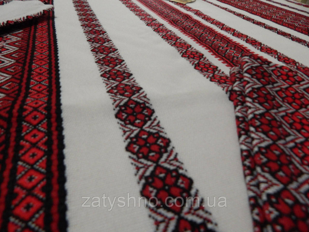 Червона скатертина вишита в українському стилі Київ - фото 5