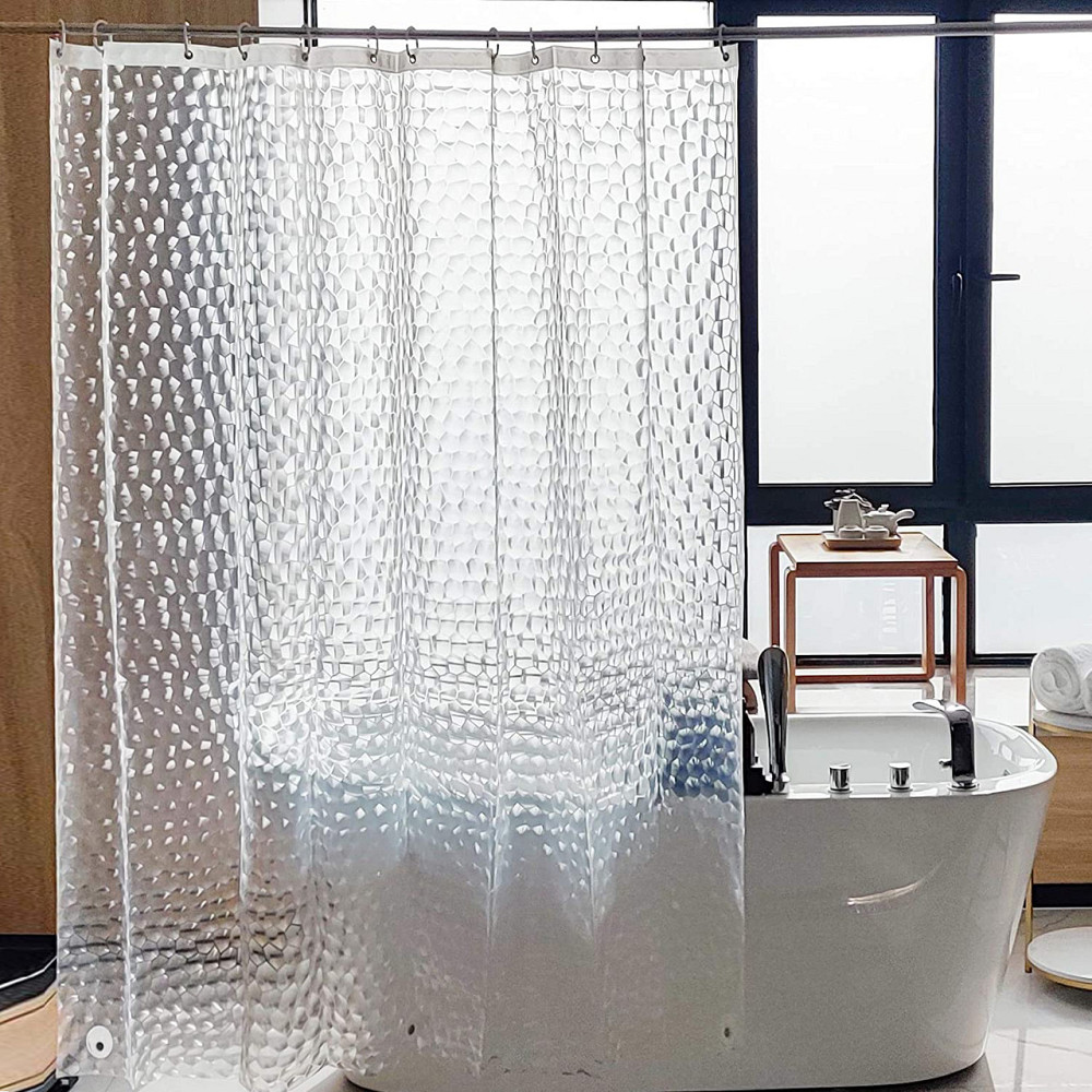 Шторка для ванної кімнати Bathlux 180 x 180 см з водовідштовхувальним покриттям, з геометричним візерунком Кам'янець-Подільський - фото 3