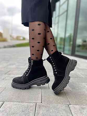 Черевики жіночі RONE BALMAN чорні натуральна замша висота 13см (2760) Коломия