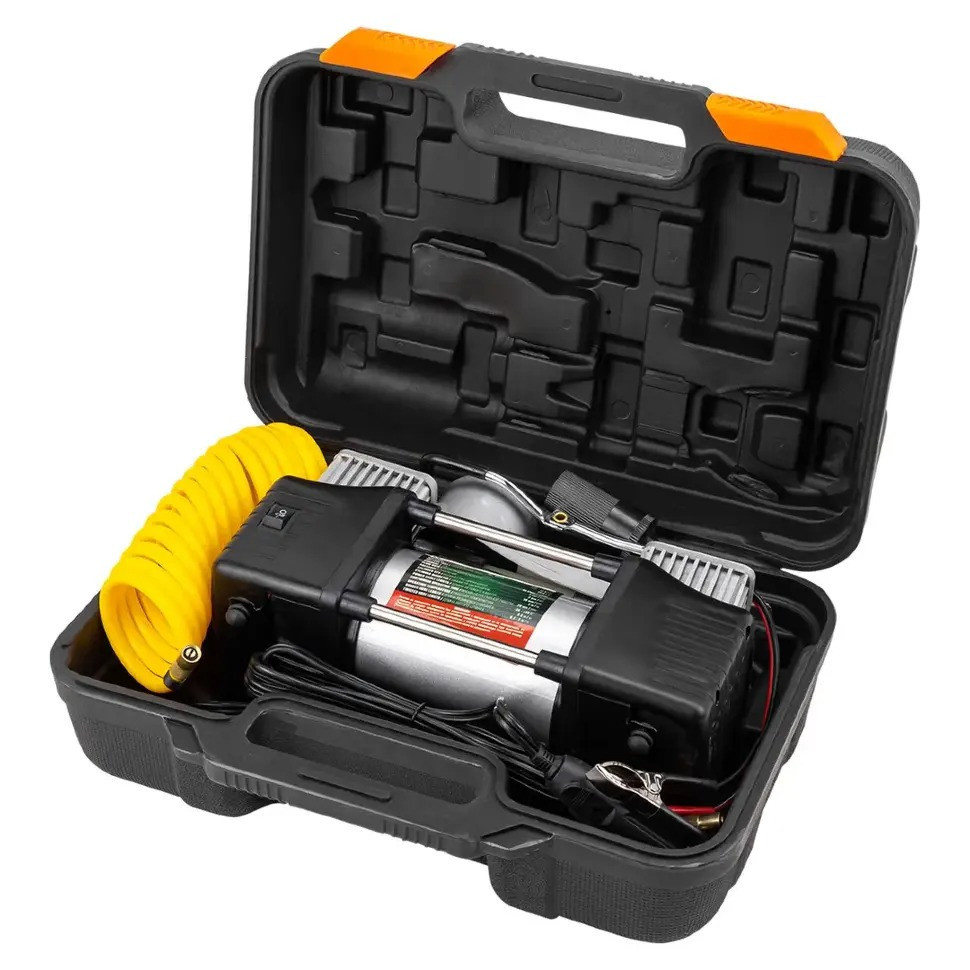 Компрессор автомобильный с фонарем (12В, 65л/мин, 7 бар) в кейсе Rockforce RF-2014360 Одесса - изображение 4
