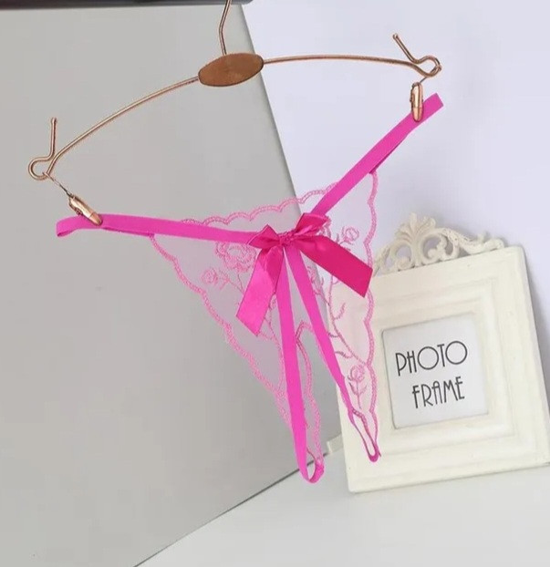 Трусики з відкритим доступом малинові - розмір універсальний, резинка до 100см Київ - фото 1