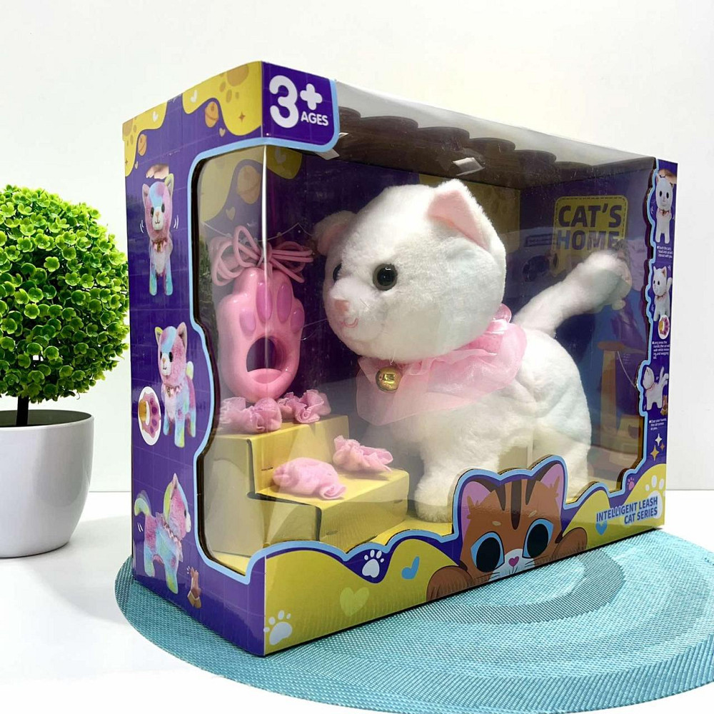 Кошеня інтерактивне на д/в ходить нявкає виляє хвостиком повідець-пульт Білий (933-132E ) Чернігів - фото 10