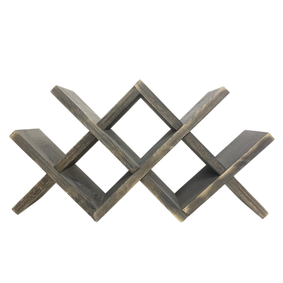 Полиця настільна для вина окремостояча з натурального дерева ялина, власного виробництва, чорного кольору Кам'янець-Подільський