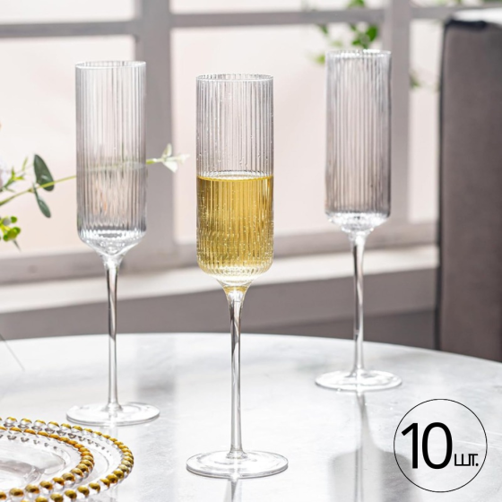 Бокал для шампанского и игристых вин 165 мл, 1 шт, многоразовый, пластиковый, прочный для вина и напитков прозрачный Каменец-Подольский