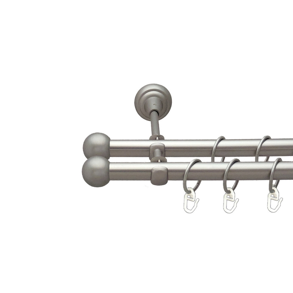 Карниз Orvit Куля Болонь металевий дворядний відкритий Сатин 19\19 мм 160 см (6308098) Львів - фото 1